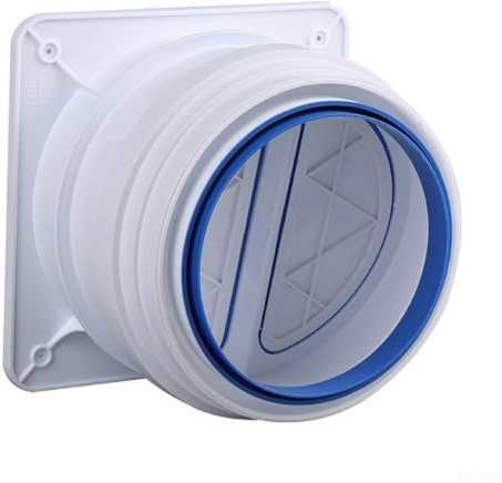 Pumixiy Válvula de retención de campana extractora de cocina para sistemas de calidad del aire interior - Válvula de salida de aire de mariposa ABS, compatibilidad de tuberías de 150-200 mm, Blocki