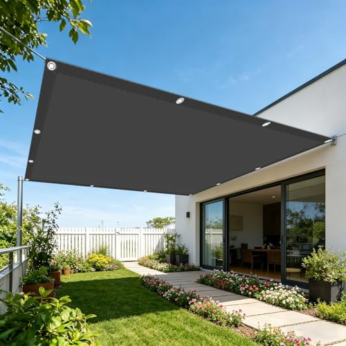 Vele Parasole 290 x 290 cm Protezione Raggi UV Tenda a Vela Ombreggiante con Occhielli e Corda per Esterno, Giardino e Terrazza, Balconi, Pergola Piscinae Campeggio, Nero