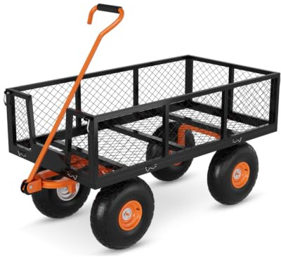 Chariot de Jardin Transport, 408kg Capacité, 96 * 51cm, Côtés Amovibles