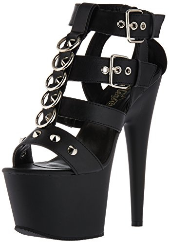 Pleaser ADORE-758, Blk Faux Leather Blk Matta, 39 EU
