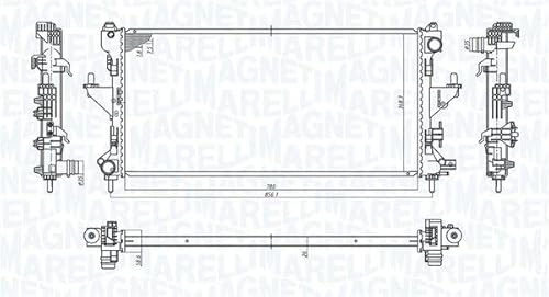 MAGNETI MARELLI Radiatore, Raffreddamento motore 350213198200 | Compatibile con: CITROËN JUMPER II Bus, JUMPER II Kasten, JUMPER II Pritsche/Fahrgestell, FIAT DUCATO Bus, DUCATO Kasten