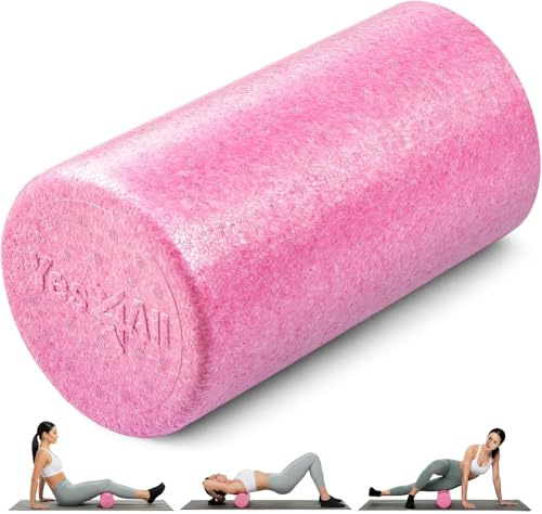 Yes4All EPP Exercise Foam Roller – Extra Firm High Density Foam Roller – Best for Flexibility and Rehab Exercises (12 inch, Fuschia Rose)