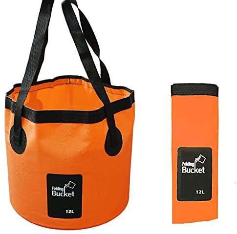 KAHEIGN Secchio d'Acqua Pieghevole, 12L Secchio Pieghevole Portatile Contenitore di Stoccaggio da Campeggio Lavandino per Viaggiare Escursionismo Pesca Canottaggio Giardinaggio (24 x 25cm)