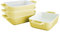 KVOTA rechteckige MINI Auflaufform Ofen-Backform aus Keramik, Set 4 St für je 1 Portion, Innenmaß ca.9,5x4x13cm, 400ml (Gelb), keramik Auflaufform klein 4-er Set, kleine auflaufform für 1 person