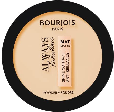 Bourjois Cipria Compatta Always Fabulous, Formula Opacizzante e Uniformante a Lunga Tenuta, 108 Apricot Ivory
