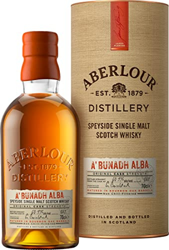 Aberlour A'Bunadh Alba Single Malt Scotch Whisky, 70 Cl With Gift Box | Cask Strength for Robust, Intense Flavour, Rich Sherry and Spice Notes, Hand-Crafted in Speyside