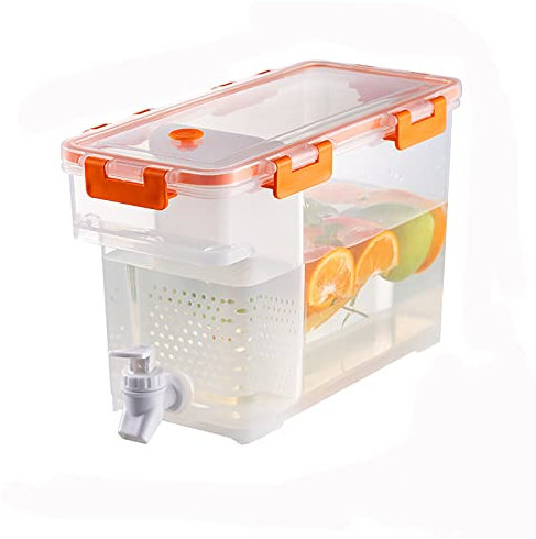 Verve Jelly 3.5L Drinks Dispenser Milk Dispenser Fridge Water Dispenser With Tap Fridge Jug Drinks Chiller Large Dispenser For Milk Fruit Teapot with Faucet For Making Teas and Juices