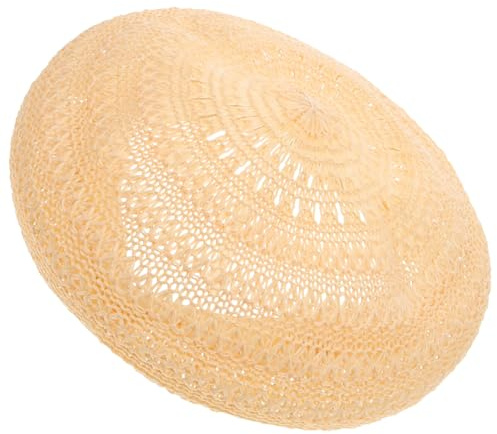 VALICLUD Damen BaskenmüTze Aus Stroh - Modische Khaki Beret FüR Den Sommer Vintage Chic Hut FüR Outdoor-AktivitäTen Und Reisen EinheitsgrößE FüR Frauen Und Teenager
