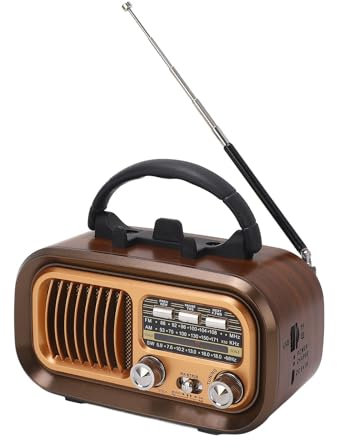 Retro Portable Radio AM FM Shortwave Radio, Retro Radio Bluetooth Speaker, Loud Stereo Sound Speaker AM FM SW, Battery Operated Vintage Radio with Retractable Antenna for Home
