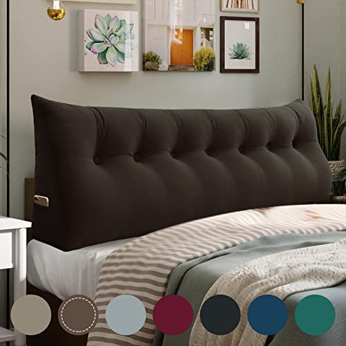 Rucener Großen Rückenkissen Dreieckigen Kissen Sofakissen HohenKopfteil Kopfkissen HohenKopfteil Rückenlehne für Bett Perfekt AlsKissen Zum Fernsehen und Lesen Gibt Es in Vielen Braun 200CM