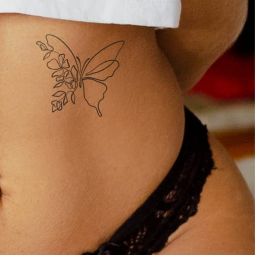 MyJagua Tattoo • 1line Butterfly | 1-2 Wochen Tattoo | Auf Pflanzenbasis | Hautverträglich | Wasserfest | Neue Tattoo Technologie | Kein Klebe Tattoo