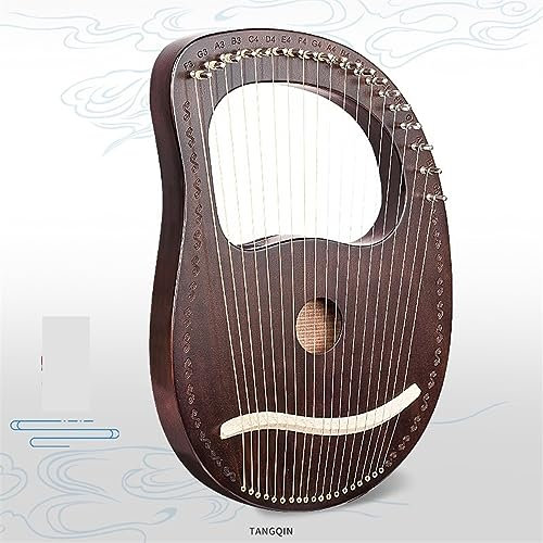 YLWX Kleine Lyre Harfe, 19-saitige Tragbare Harfe for Männer Und Frauen, Anfänger, 16-saitiges Nischenmusik-Anfängerinstrument, 21-saitige Lyre Harfe (Color : 19-String-Box Style-Brown)