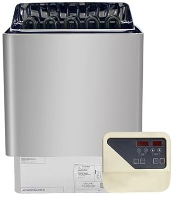 Stufa per sauna Thermolux 6 KW con controller touch Gunmetal, riscaldatore elettrico finlandese per sauna