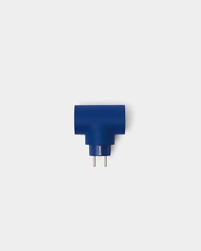 Pedestal Power Split 2 Fach Steckdose (Blau) | Mehrfachsteckdose Ohne Kabel in Stillvolle Design | Praktische und Perfekte Doppelsteckdose für Unterwegs | Doppelstecker in Hochertiger Qualität