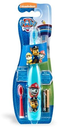 Paw Patrol Battery Powered Electric Toothbrush for Kids – Soft Zig-Zag Bristles, Easy-Grip Handle, Extra Replacement Head & Battery Included | Gentle, Effective, and Fun Oral Care for Children Ages 3+