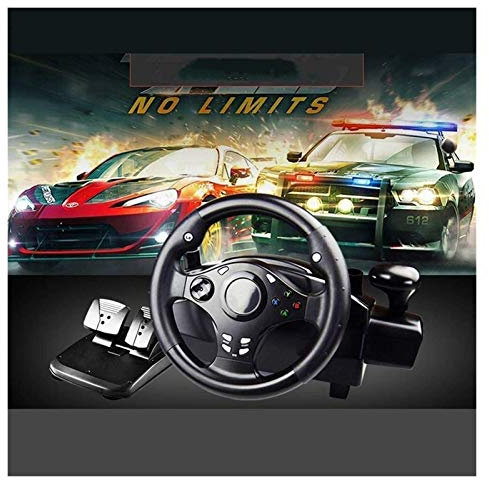 SilteD Volant de Course pour PC, Volant de Course avec Force motrice avec pédales réactives pour PS4, PS3, PS2, PC