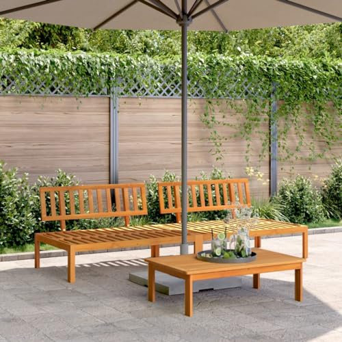 CIADAZ Garten-Mittelsofas aus Paletten 2 Stk. Massivholz Akazie, Lounge Sofa Outdoor, Garten Loungemöbel, Gartensofa, Gartenlounge - 3209433