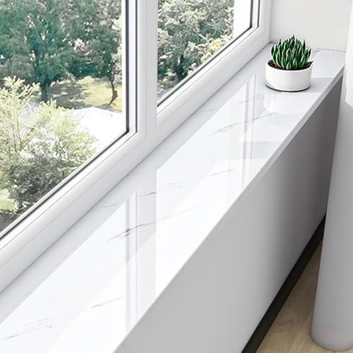 Davanzale per Finestra Copertura del Davanzale della Finestra, Protezioni Bianche per La Protezione del Davanzale della Finestra, Copertura del Davanzale del Bovindo Resistente All'umidità(160x10cm/63