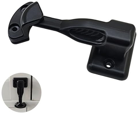 beejune 2 x Caravan Door Holder, Door Lock Caravan, Caravan Window Closure, Caravan Door Lock, Rotating Latch, Door Holder, Door Stop, for Caravan, Boat or Furniture (Black)