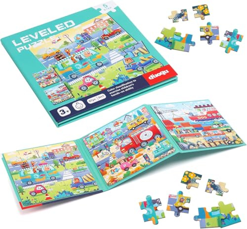 YCSYHQQX Magnetisches Puzzle, Magnet Puzzle ab 3 Jahre, Magnetpuzzle, Kinderpuzzle Magnet für Kinder, Pädagogisches Spielzeug für Kinder Jungen und Mädchen, Kindergeburtstag Geschenke (Verkehr)