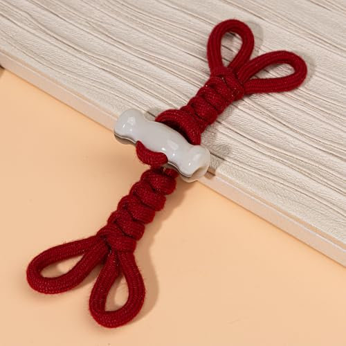 ZENZDS 2/4 Paar 16,5 cm rote Seil-geflochtene Horn-Kippknöpfe Seil-Kippknopf zum Aufnähen mit Knebelverschluss für Mantel, Windjacke, Jacke