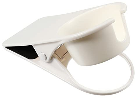 CONGARTENO Soporte para Vasos De Mesa Grande Clip Grueso, Abrazadera Resistente De Plástico Blanco, Multifuncional para Oficina y Escritorio, Portavasos Ajustable para Tazas Asa, Organizador Compacto