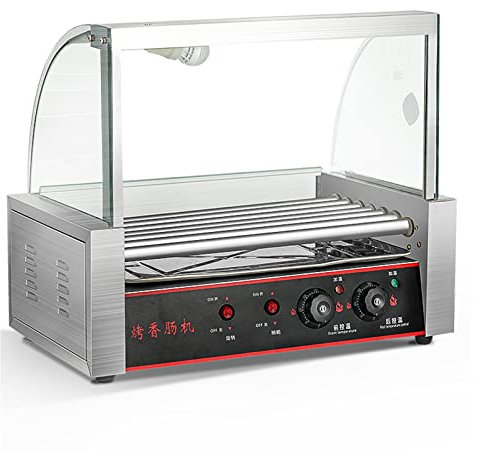 DLAZUM Máquina Comercial Multifuncional para Hacer Hot Dogs, máquina para Hacer Hot Dogs, máquina para Hacer Hot Dogs de Acero Inoxidable, con Rodillos pulidos de 5/7/10, 7 (10)