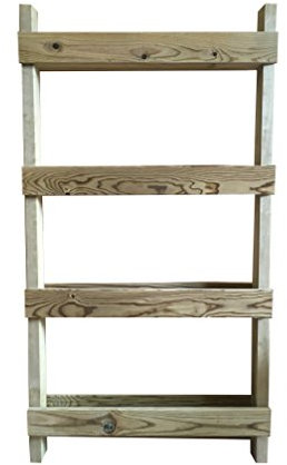 Vidahuerto Huerto Urbano Vertical con 4 Jardineras de Madera 80x13x150 cm de Madera Tratada para Exterior