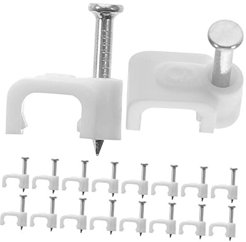 HOMSFOU 500piezas Clip Para Cable Grapas Para Cables Eléctricos Soporte Para Para Pared y Alargadores Unidades Caja