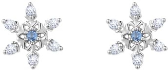 20G CZ Snowflake Flower Cartilage Helix Stud Earrings for Women Girls Stainless Steel Blue Crystal Winter Snow Tragus Screw Flat Back Small Studs Earring Tiny Dainty Christmas Jewelry Gifts
