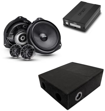 Option DSP Sondupgrade V2 compatible con FIAT Ducato Serie 8, amplificador DSP (6 canales), subwoofer pasivo específico del vehículo Rock-1 y altavoz frontal (Plug & Play)