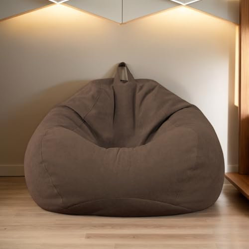 DOSYCOVUR Beanbag Hülle Velours Stretch Waschbar Zipp Große Beanbags Für Erwachsene Teenager Aufbewahrung Lesesessel Sofa Bett Modern,D,110 * 120cm