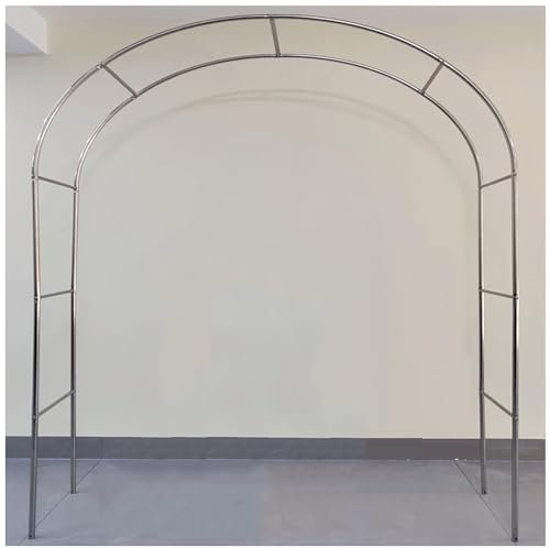 Arche de jardin en acier inoxydable avec base pour plantes grimpantes d'extérieur (238,8 cm)