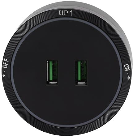 Adaptador de Montaje en Toma de Corriente Eléctrica USB con Riel de Alimentación, Enchufe Deslizante Extraíble para Aparador de Cocina y Hogar