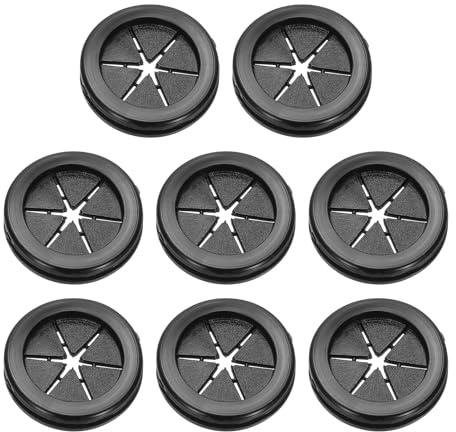 PATIKIL 1.3 Drill Hole Rubber Grommets, 8Pcs Desk Grommet Cable Grommet Hole Cover Cord Organizer for Office Home Table Countertop, Black