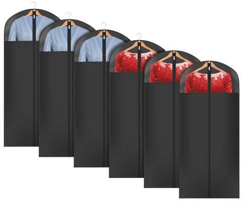 KEEGH Sacchetti per abiti lunghi, 137,2 cm, sacchetti per abiti per abiti, borse per abiti a lunghezza intera, per armadio, con grande finestra visibile per abiti lunghi, cappotti, abiti, confezione