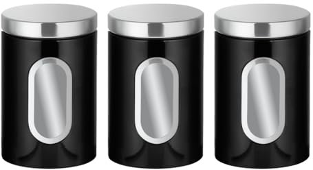 Agwuoetr Juego de Botes de Cocina de 3 Piezas, con Tapas Seguras y Ventana de VisualizacióN, Adecuado para AzúCar, Té, Café, Etc., Tarros de Almacenamiento de Alimentos MúLtiples