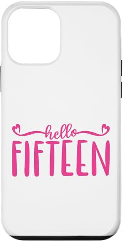 Ciao quindici, 15 anni per ragazze, rosa 15° compleanno Custodia per iPhone 12 mini