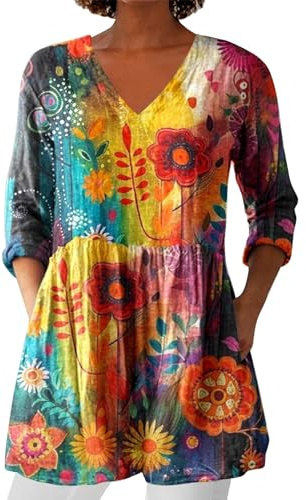 Leinenbluse Damen, Blusenshirt Langarm Sommer Leinen Shirt Sommerblusen Leicht Strand Tunika Luftig Oberteile Tshirt Longshirt Blusen & Tuniken Für Damen Meine Zahlungen & Monatsabrechnungen