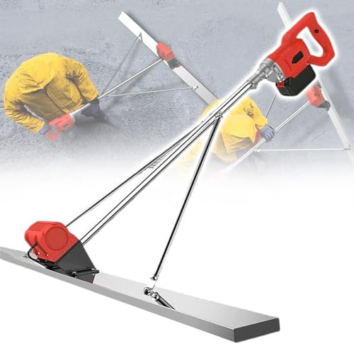 Outil Vibrant pour Béton Grattoir éLectrique Finition du béton, Vibration du béton, Batterie sans Fil, niveleur de béton, règle de nivellement, 3 000 à 6 000 TR/Min, Chape de Ciment de 1
