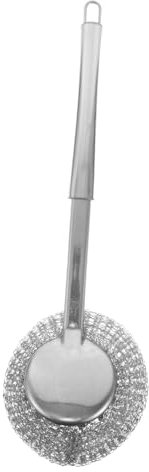 Beaupretty Kitchen Dish Brush Stainless Steel Pot Brush Wire Sponge Dish Scrubber for Pan Cleaning Long Handle