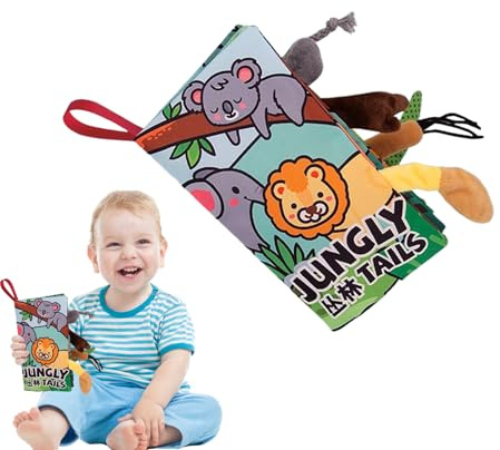 Generisch Libros para bebés | Libro crujiente con diseño de Animales | Actividad de Aprendizaje de Animales Juguetes de Viaje para niños 0-3 años Cochecito Coche Cuna