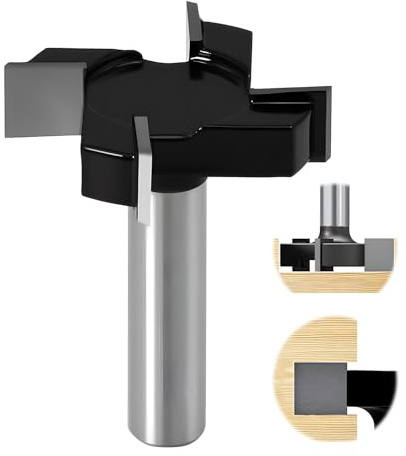 Spoilboard Surfacing Router Bit 1/2 Inch Shank 2 Inch Cutting Diameter | 4 Wings Slab Flattening Carbide Planing Bits for Planer Woodworking Wood Milling Cutter Router Tool CNC