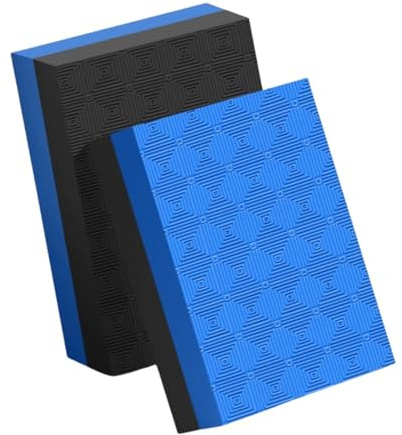 Fenteer 2 x Gewichtheben-Crash-Drop-Pads, Kreuzheben-Gewichtskissen, rutschfeste Stillematten, Bodenschutz für Training, Zuhause, Langhantel, Fitnessstudio, Schwarz Blau 50x33x4cm