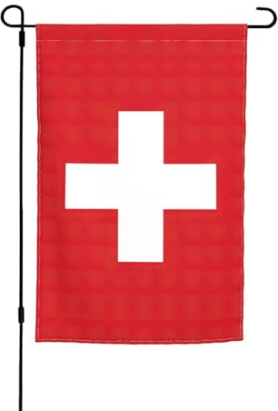 Bandiera svizzera stampa bandiera da giardino doppio lato bandiera esterna giardino interno esterno decorazione 30,5 x 45,7 cm