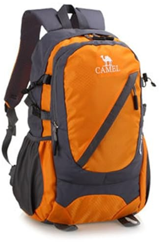 SIXRUN Klätterryggsäck, Stor Kapacitet Lättvikts Nylon Vandringsryggsäck för Bergsklättring Vandring Camping Cykling Resor Daglig Användning (ORANGE)