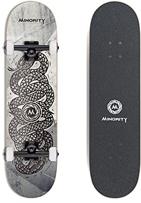 MINORITY 81 cm (32 tum) lönnskateboard|Trick skateboard för nybörjare, mellanliggande och proffs (orm)