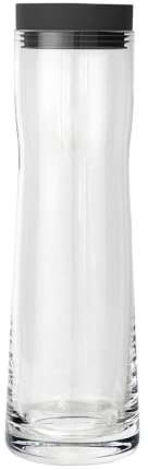 blomus -SPLASH - Caraffa per acqua in vetro, magnete, capacità 1 litro, coperchio in silicone e acciaio inox, facile da usare, altezza 29,5 x 9 x 9 cm, colore: magnete, 63785