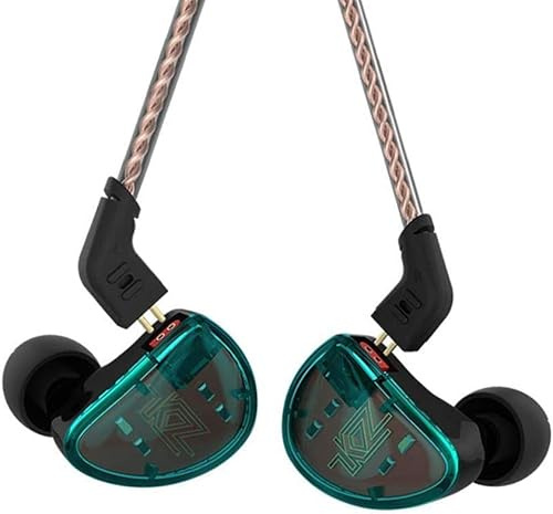 KZ AS10 Five-Driver Stereo High Fidelity In-Ear Musicians’ Monitors with Removable Braided Audio Cable (Cyan without Mic)
