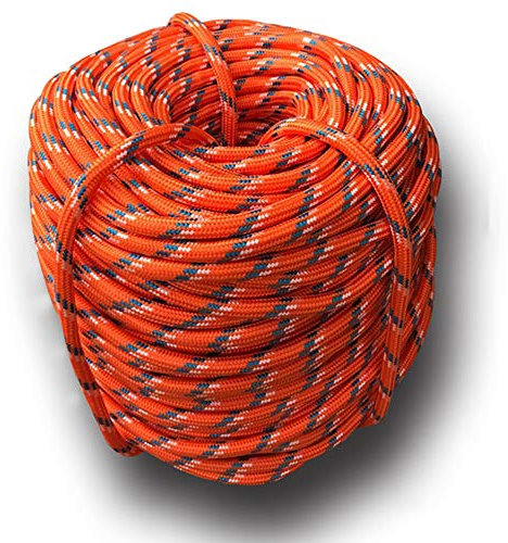 DESERT & FOX Outdoor Notfallseil, Camping Seil, Kletterseil, Durchmesser 9 mm, 10 m/20 m/30 m/50 m, verschleißfest, hohe Festigkeit, Wanderzubehör, Unisex, Orange, 30m/98.4ft